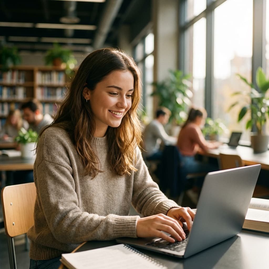 Student focused on studying